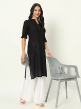Z-Black Airy Linen Long Kurti