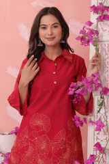 Crimson Bloom Coord Set