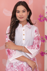 Gulmor White & Pink Coord Set