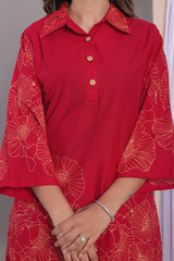 Crimson Bloom Coord Set