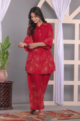 Crimson Bloom Coord Set