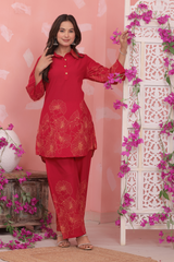 Crimson Bloom Coord Set