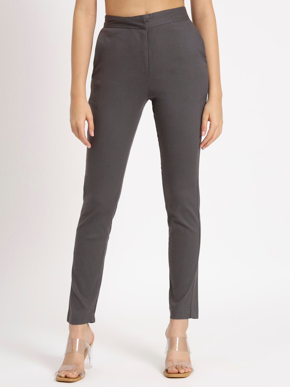 Dark Grey Colour Lycra Pants