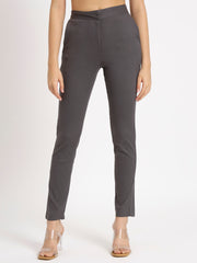 Dark Grey Colour Lycra Pants