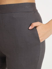 Dark Grey Colour Lycra Pants