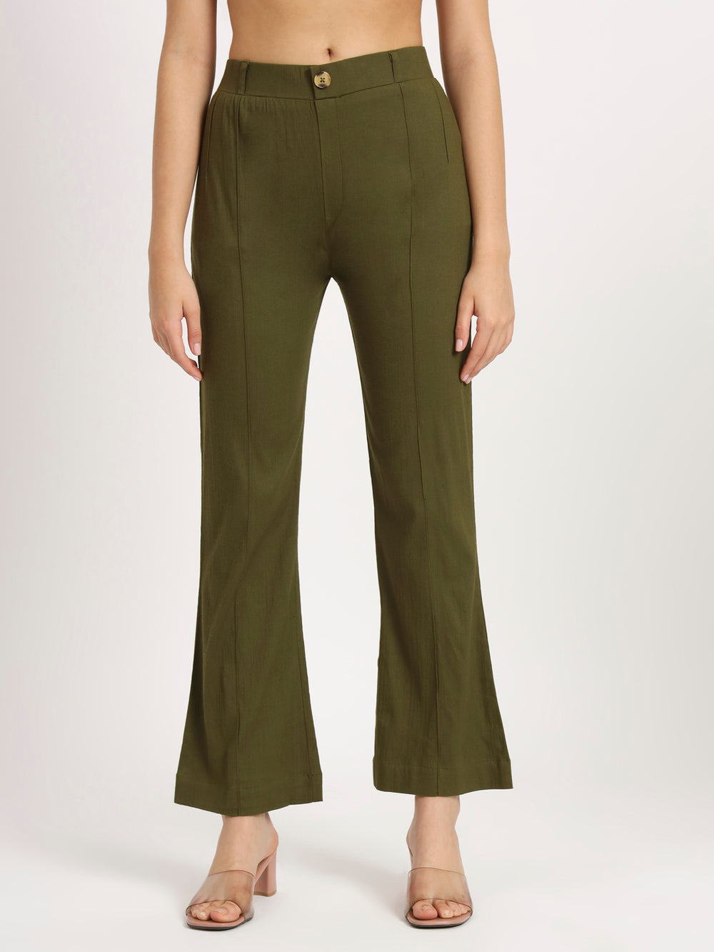 Olive Green Bell Bottom Pants