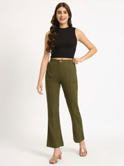 Olive Green Bell Bottom Pants
