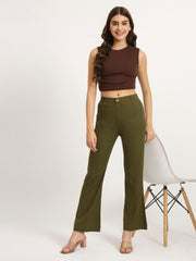 Olive Green Bell Bottom Pants