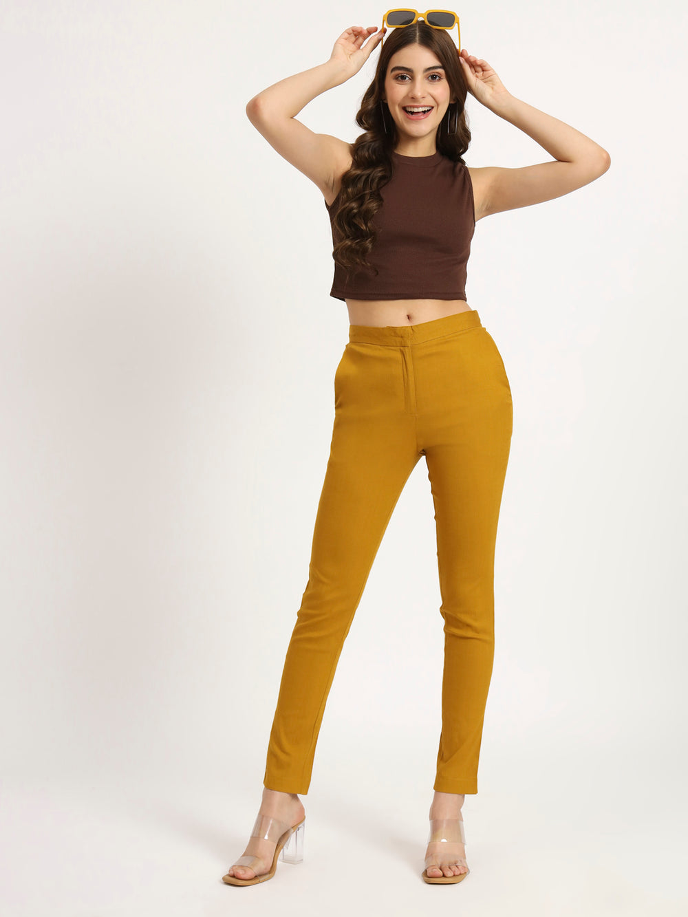 Mustard Colour Lycra Pants