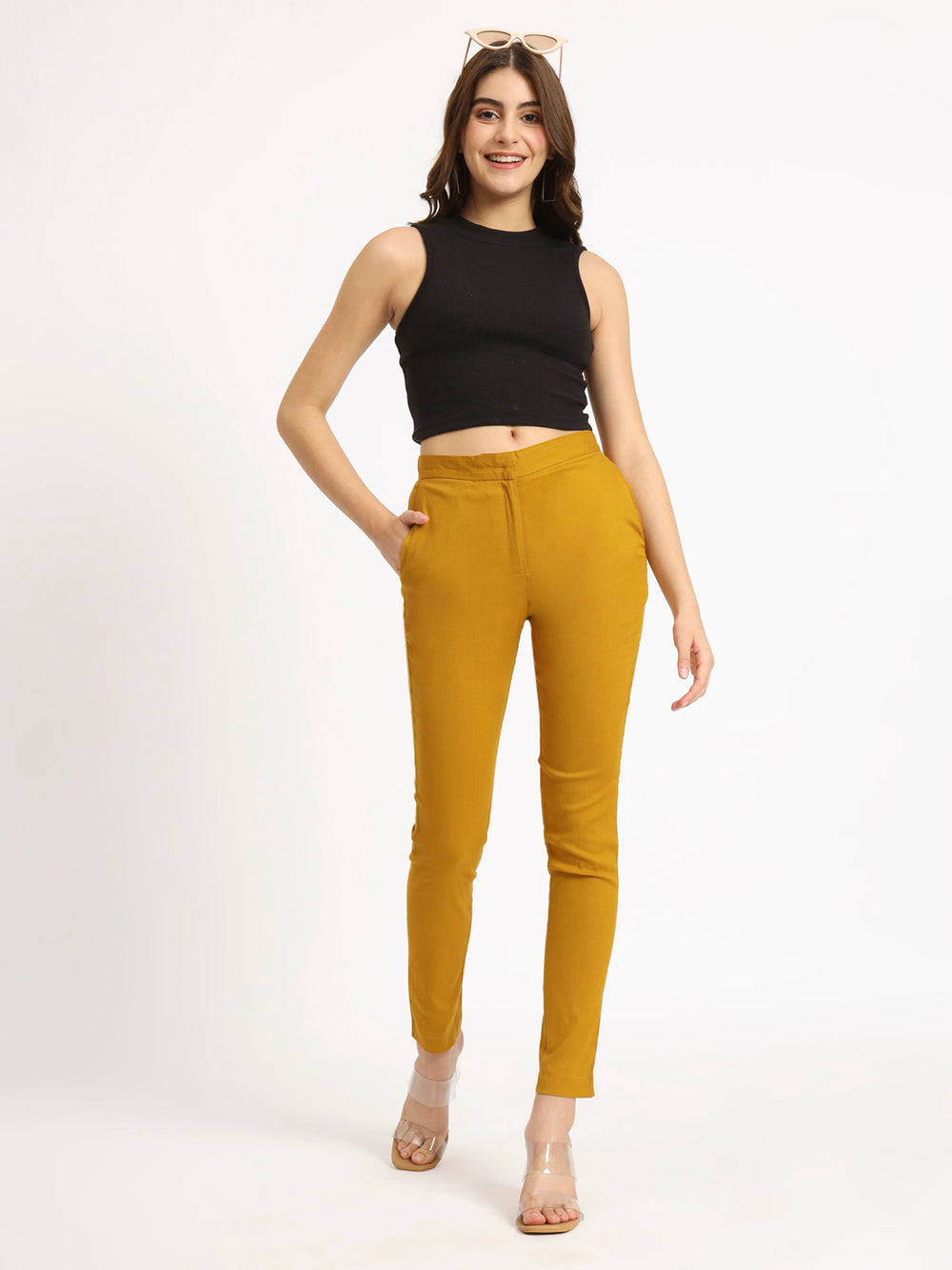 Mustard Colour Lycra Pants
