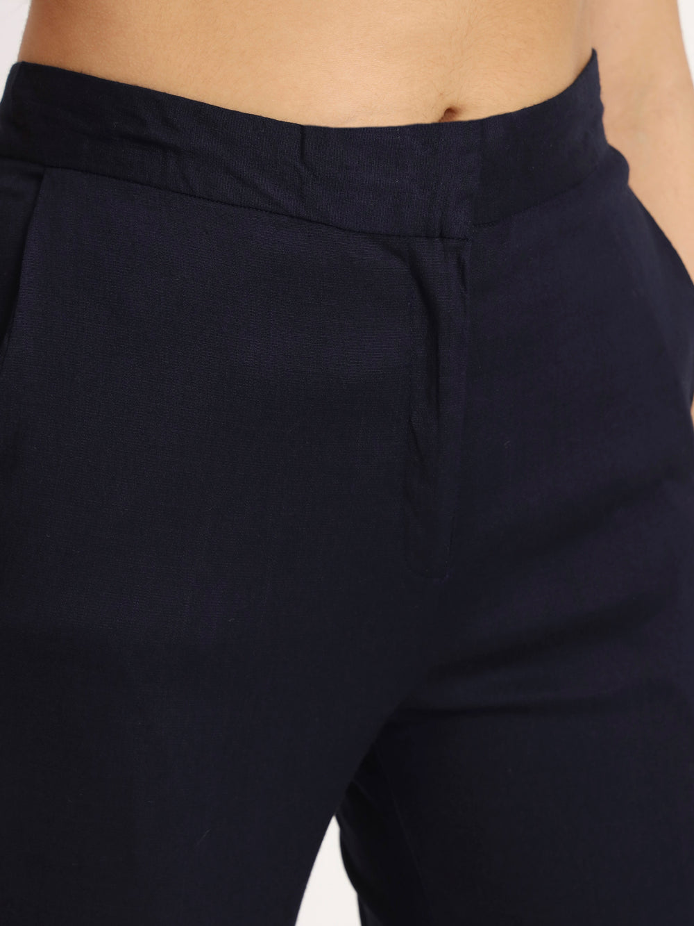 Navy Blue Colour Lycra Pants