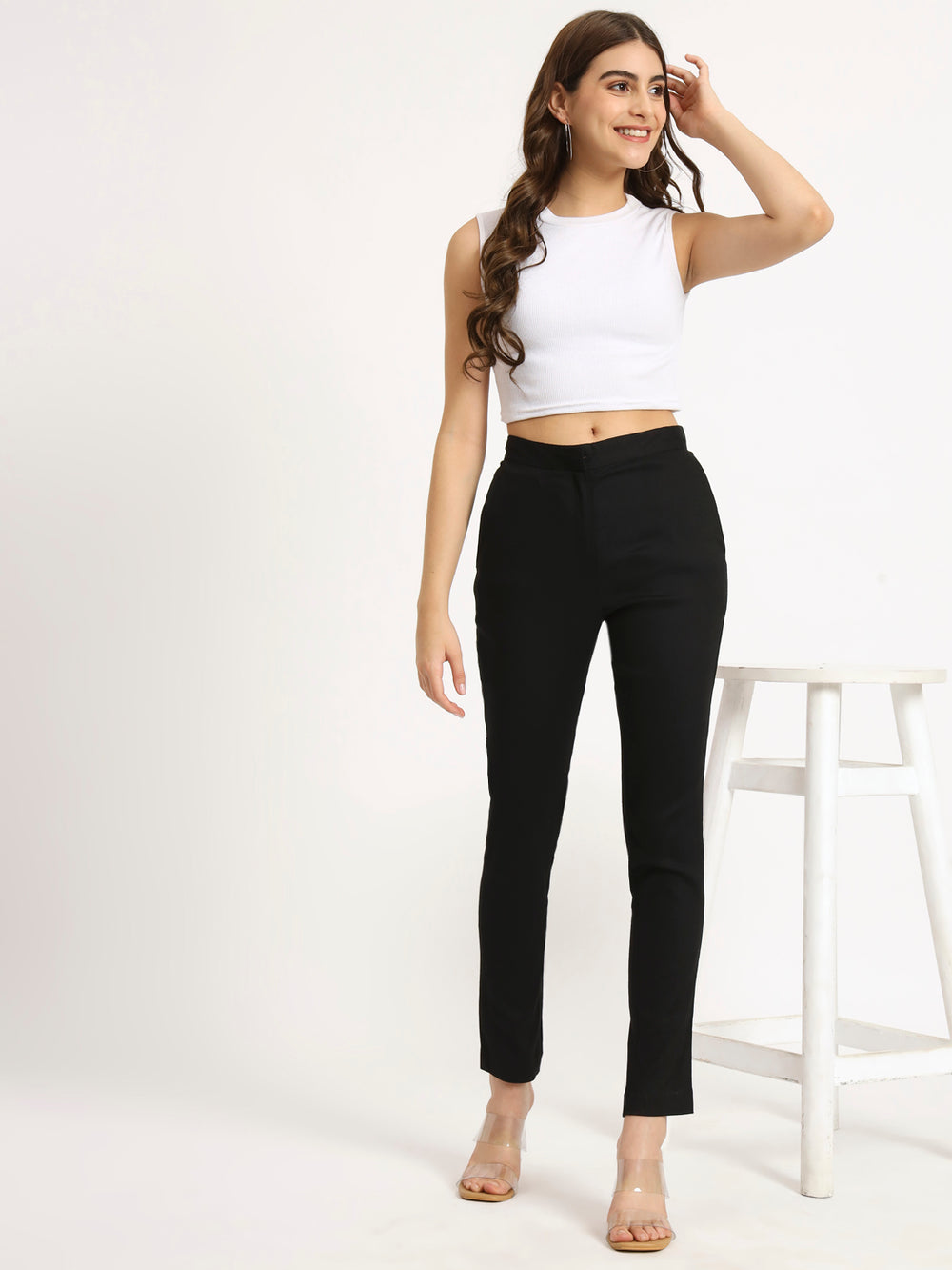 Black Colour Lycra Pants