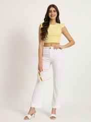 White Bell Bottom Pants