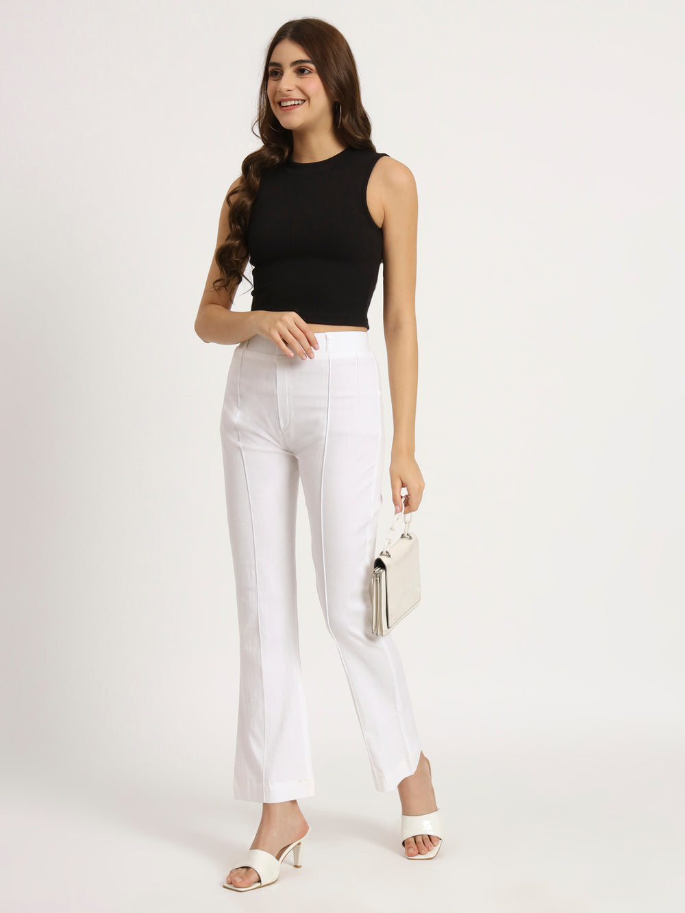 White Bell Bottom Pants