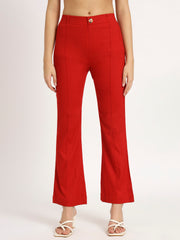 Lava Red Bell Bottom Pants