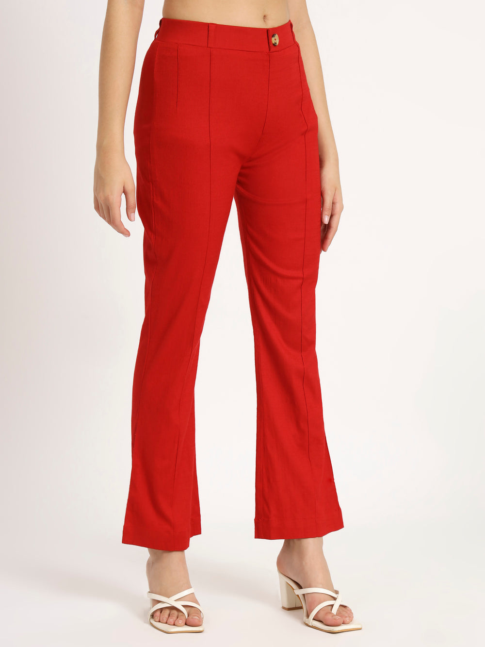 Lava Red Bell Bottom Pants