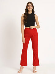 Lava Red Bell Bottom Pants