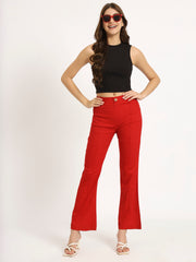 Lava Red Bell Bottom Pants