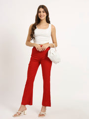 Lava Red Bell Bottom Pants