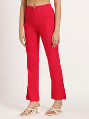 Crimson Red Bell Bottom Pants