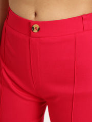 Crimson Red Bell Bottom Pants