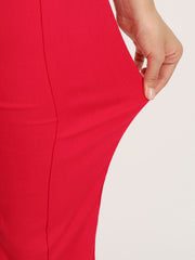 Crimson Red Bell Bottom Pants