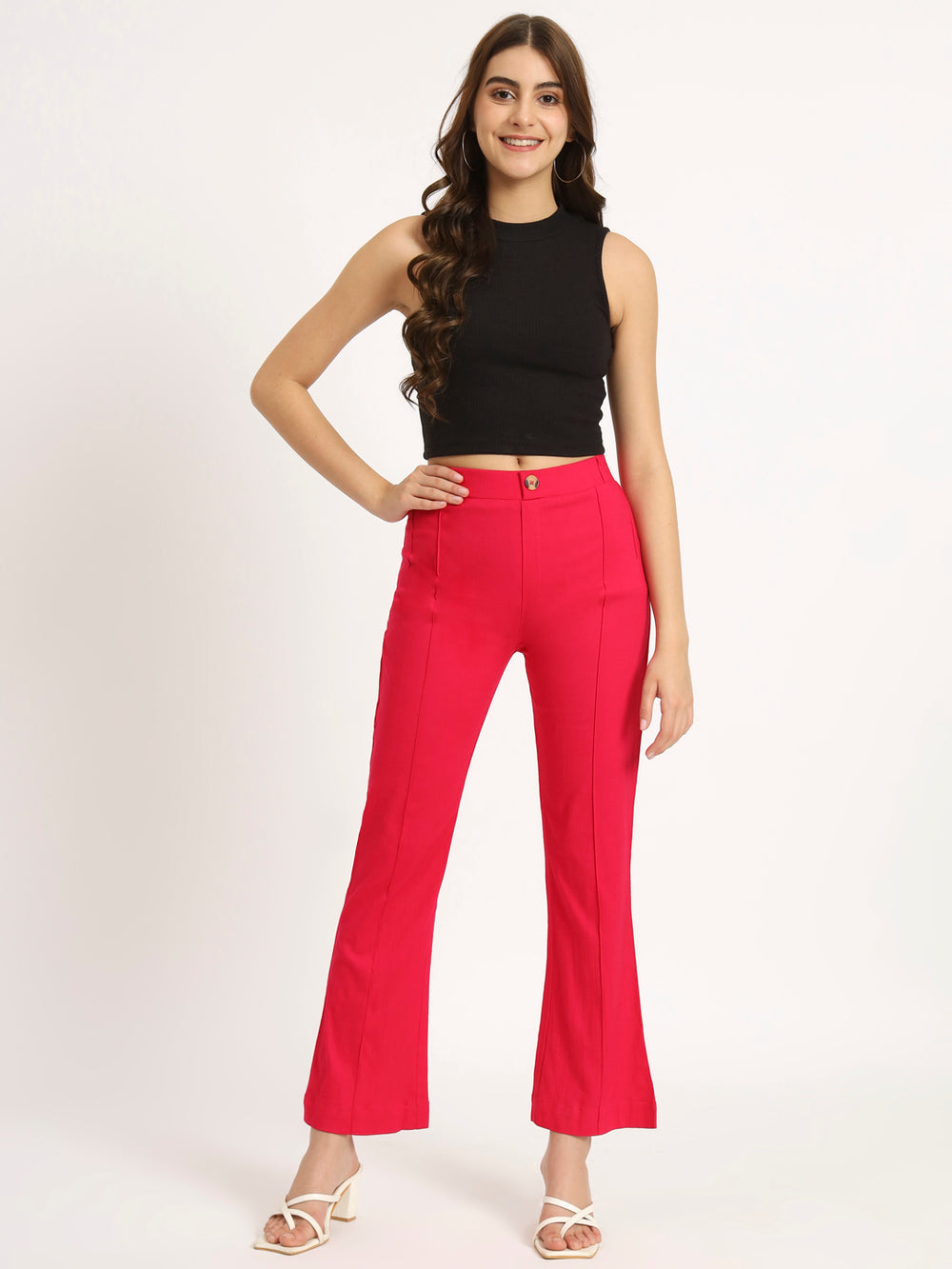Crimson Red Bell Bottom Pants
