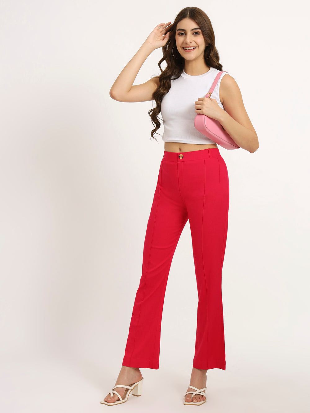 Crimson Red Bell Bottom Pants