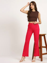 Crimson Red Bell Bottom Pants