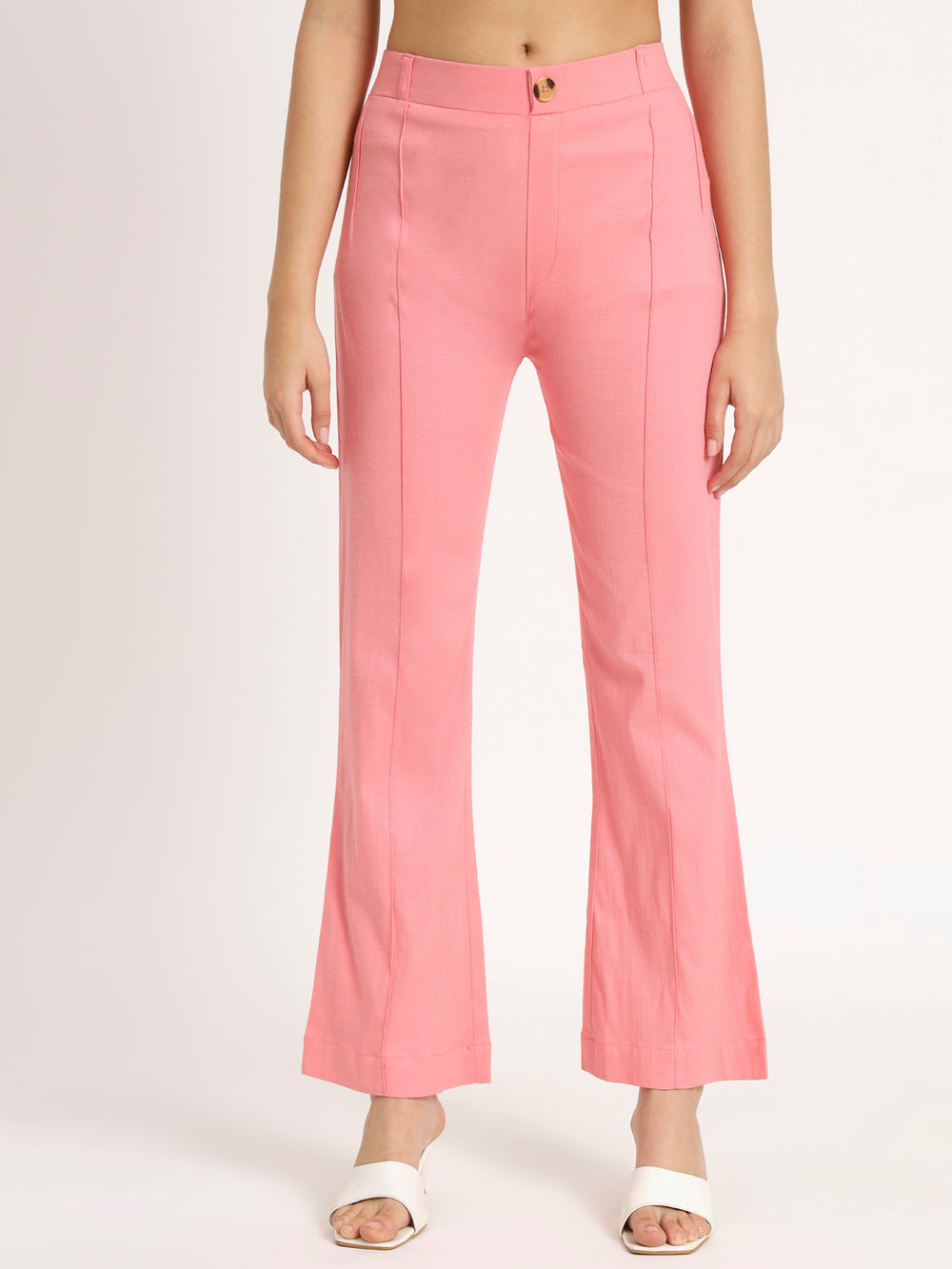 Blush Pink Bell Bottom Pants