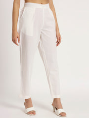 white cotton pants for ladies