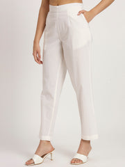 white cotton pants for ladies