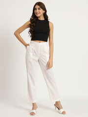 white cotton pants for ladies