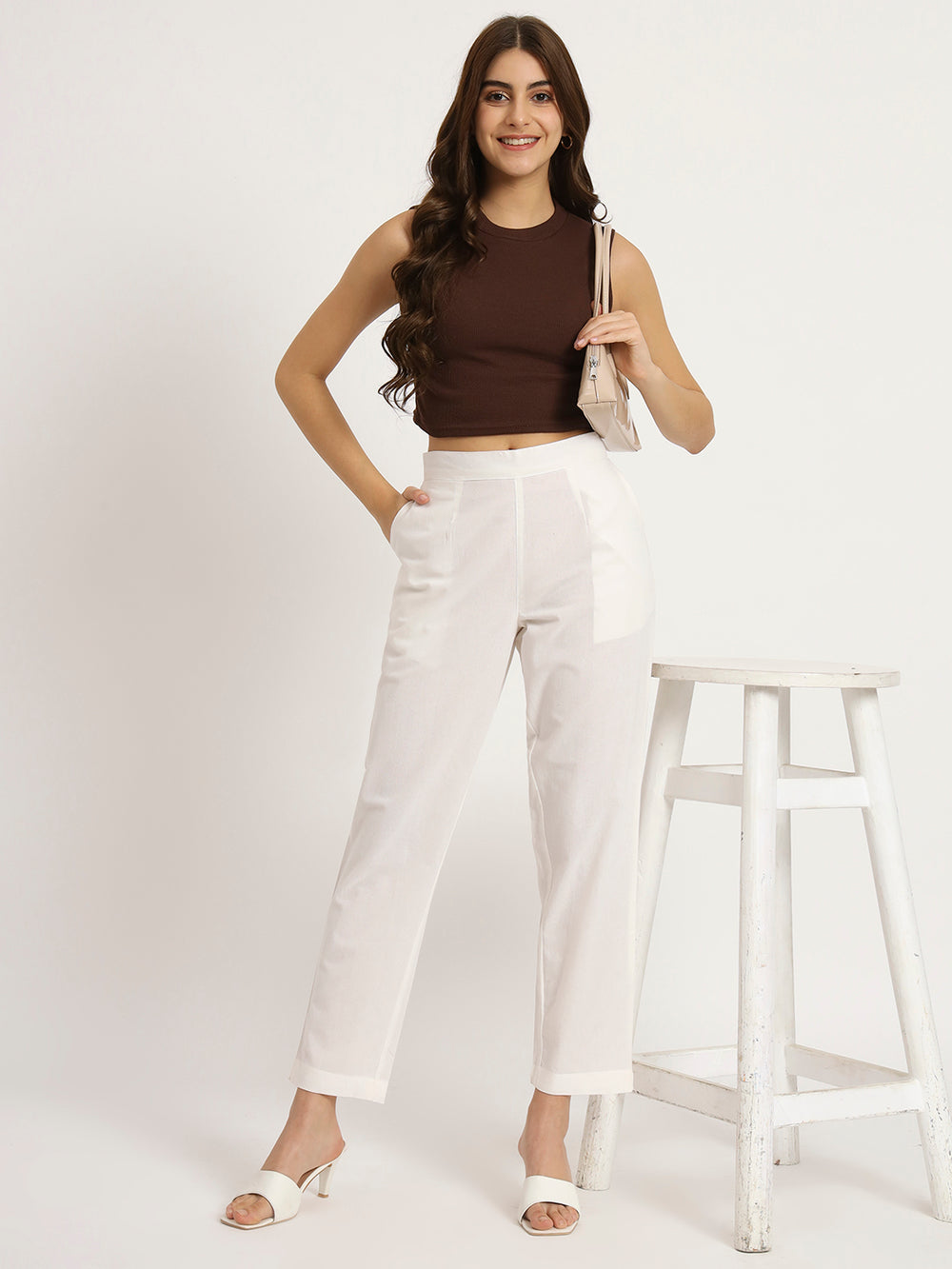 white cotton pants for women