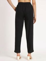 black cotton pants for women
