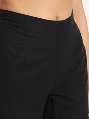 black cotton pants for women