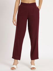 Wine Cotton Pant