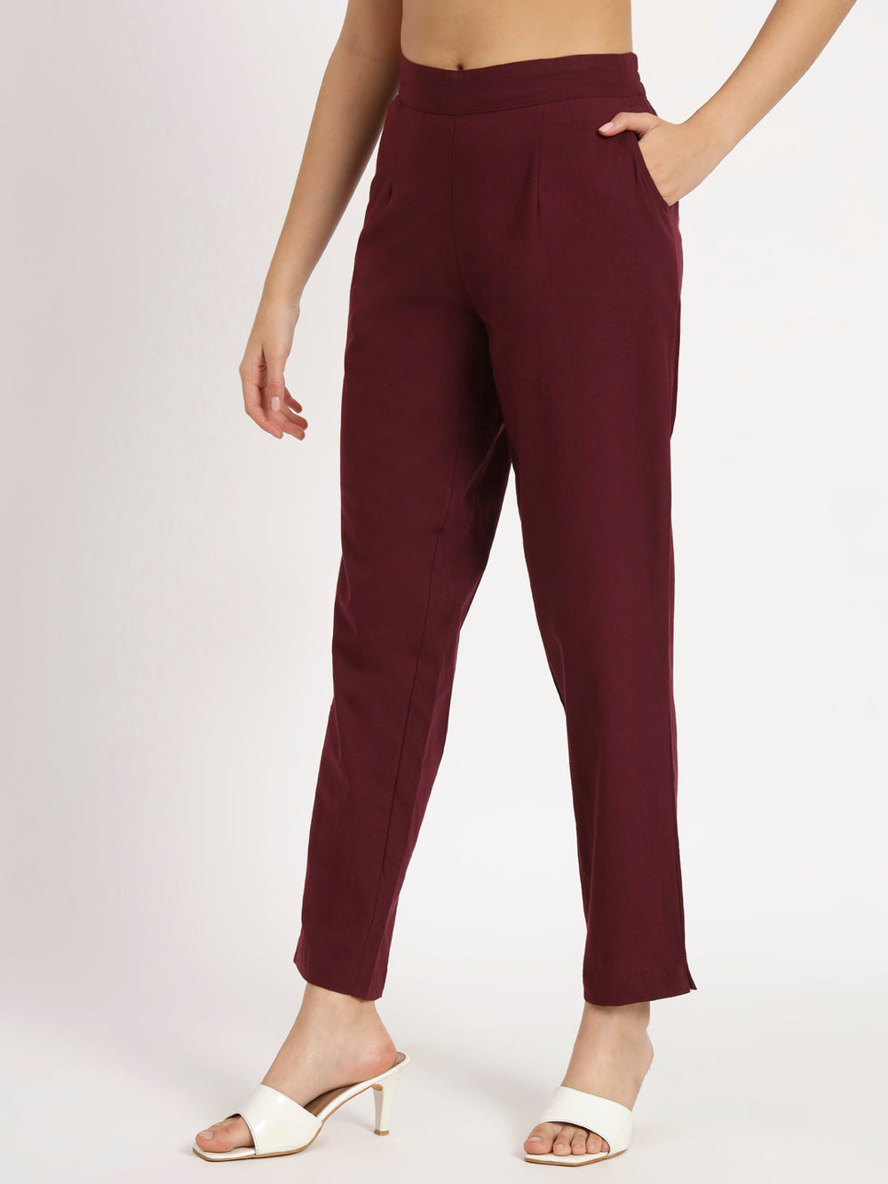 Wine Cotton Pant