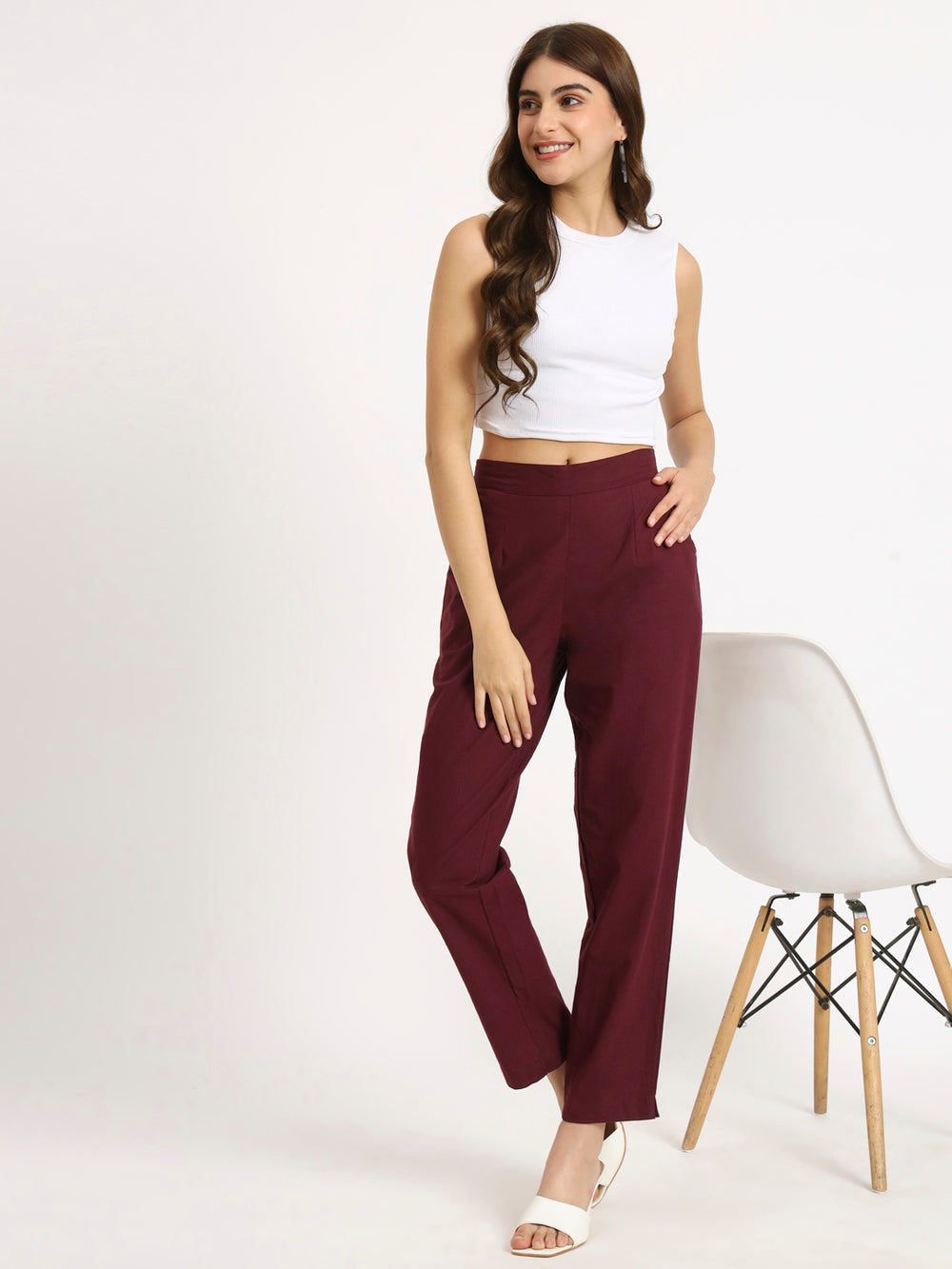 Wine Cotton Pant