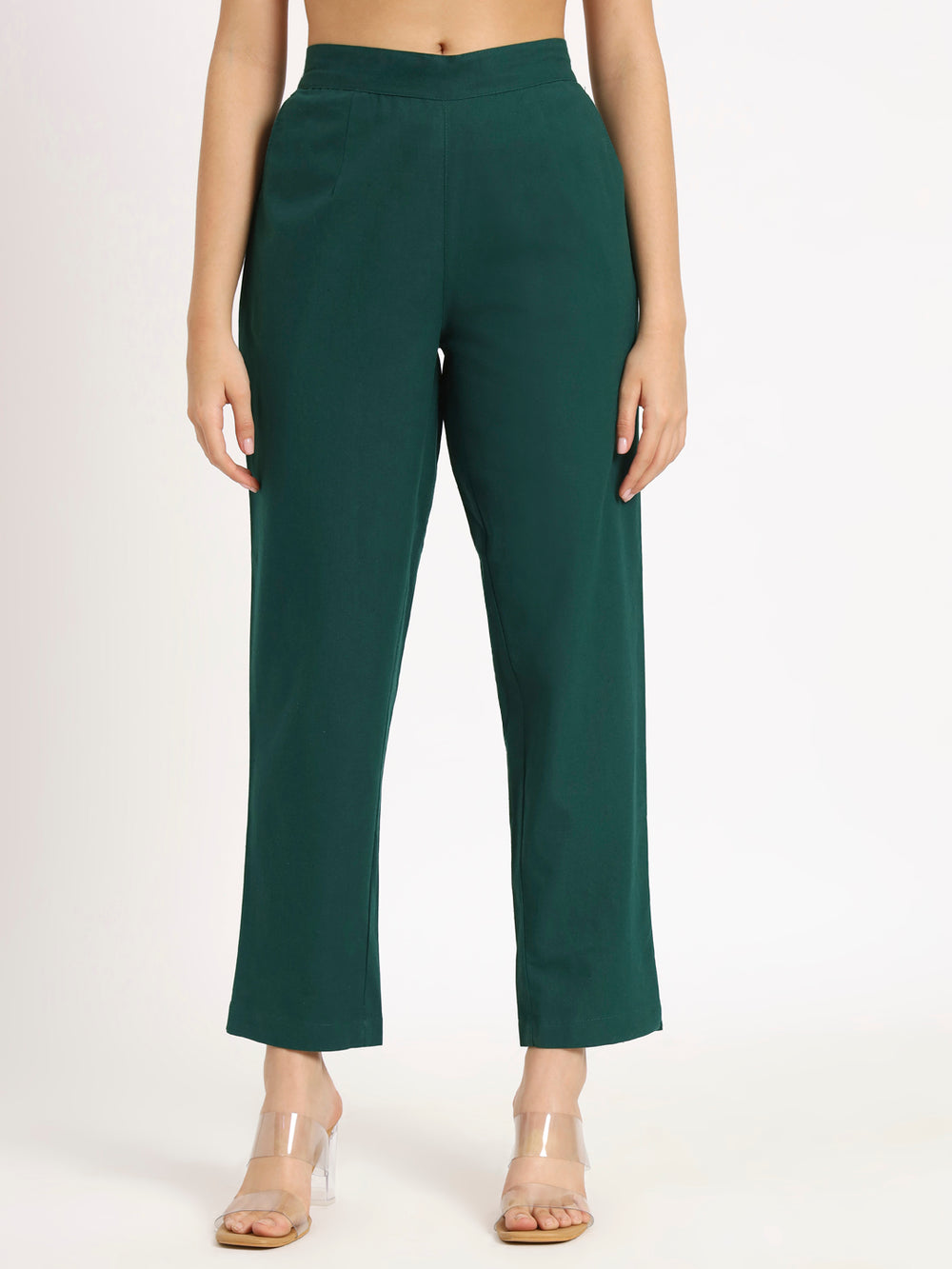 Bottle Green Cotton Pant