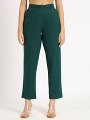 Bottle Green Cotton Pant