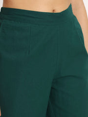 Bottle Green Cotton Pant