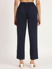 navy blue Cotton pants for women