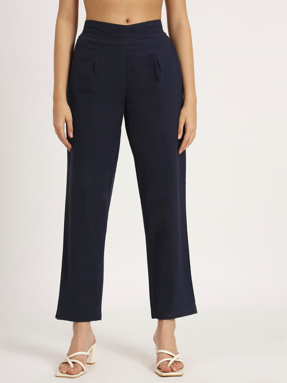 navy blue Cotton pants for women
