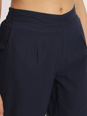 navy blue Cotton pants for women