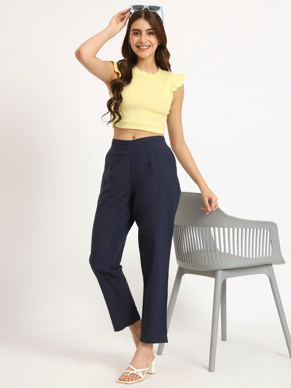 navy blue cotton pants