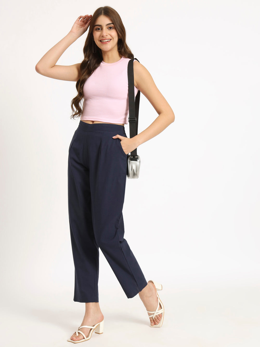 navy blue cotton pants