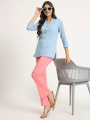 Blush Pink Bell Bottom Pants