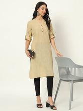 Desert Sand Airy Linen Long Kurti