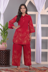 Crimson Bloom Coord Set